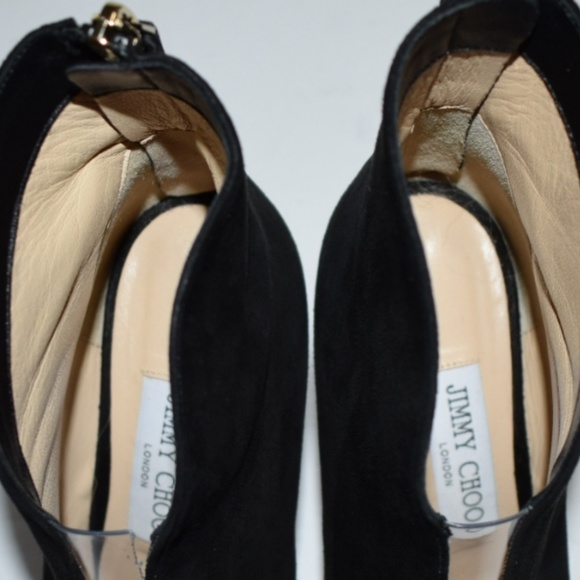 Jimmy Choo Women's Bowie 100 Clear Cut-Out Booties - Picture 6 of 8